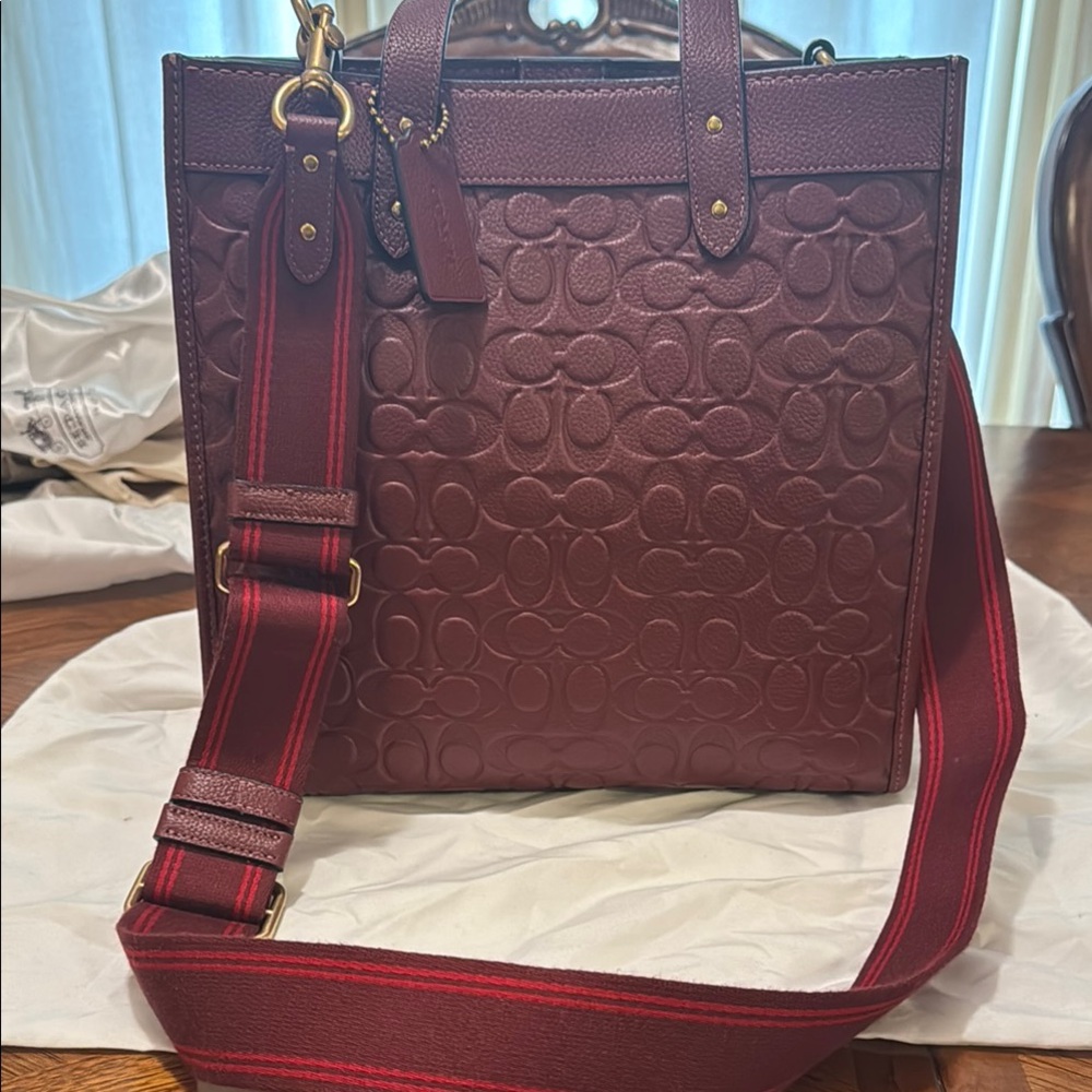 Coach Embossed Leather Tote Bag